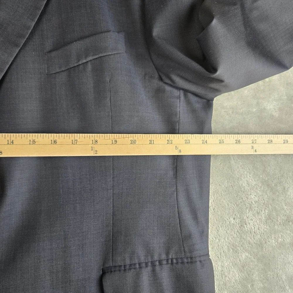 Vintage Joseph Abboud Loro Piana Blazer 48R Men Navy Blue Super 130s Wool Modern